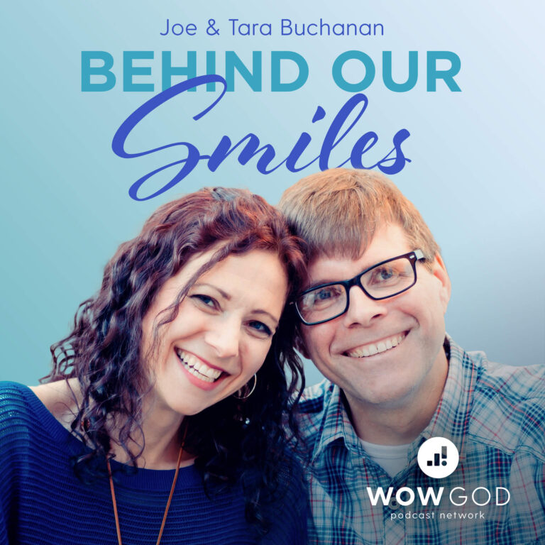 The title of the podcast and the smiling couple